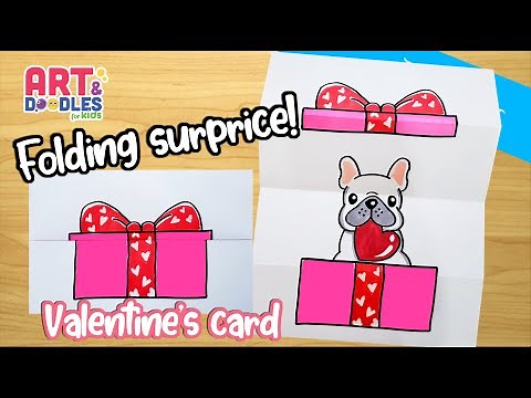 How to draw a PUPPY present | FOLDING SURPRISE