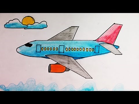 How to draw a plane step by step easy and quickly| Draw a plane with simple painting