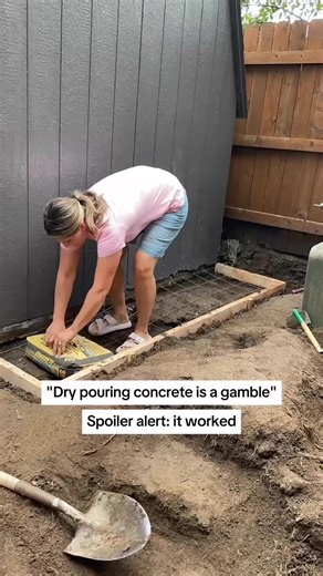 Dry Pour Concrete Pad DIY (Yes, I Got Hate… But It Worked) I tried the dry pour concrete method. The internet did not approve. 😅 The comments were loud. The opinions were strong. The pad? Rock solid. Sometimes the “wrong” way works just fine. And this dry pour concrete pad turned out exactly how I needed it to. Would I do it again? Absolutely. Full breakdown and what I’d do differently is on the blog. https://crystelmontenegrohome.com/dry-pour-concrete-pad/