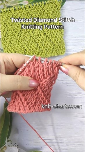 Twisted Diamond Stitch Knitting Pattern #KnittingPattern #DiamondStitch #knittingdesign