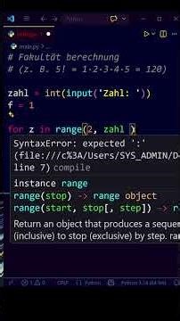 Nur wenige verstehen das 😳 Fakultät erklärt #shorts #python #coding #programming