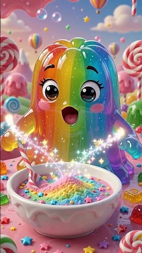 Jiggly Jelly Makes a Rainbow Cake #kidsshorts #jigglyjelly #kidsanimation