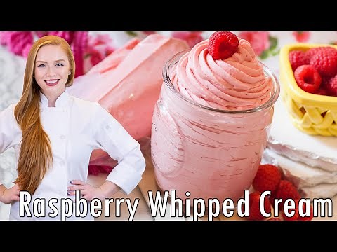 The BEST-Ever Raspberry Whipped Cream Frosting Recipe!! Extra FLUFFY & Fruity! With REAL Fruit!