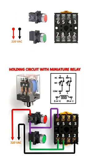 no nc push button switch connection#electrical #electricalcomponent