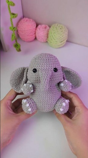 Crochet Elephant 🐘🧶 pattern from @megsmakescrochet on IG #crochet #elephant