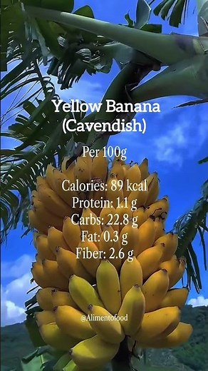 100g Yellow Banana Nutrition 🍌 | Calories, Carbs & Potassium #shorts