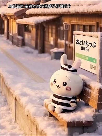 【ツツウラウラ鉄道ジオラマ】音威子府｜真冬の駅待ち｜名曲「北国へ」で、ちいかわうさぎの旅…JR北海道 宗谷本線を舞台に。