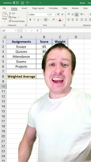 How to calculate weighted average in Excel #Excel #exceltips #exceltutorial #excelbeginner