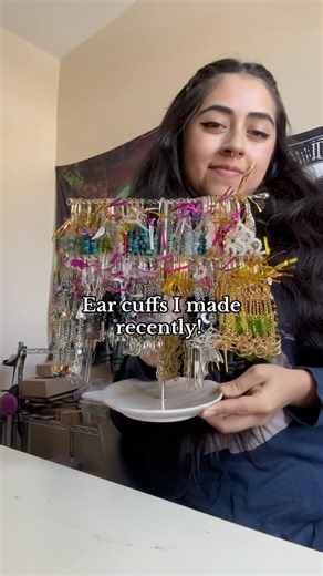 Ear cuffs I made recently! #handmade #handmadejewelry #earcuffs #earrings #beadedjewelry #beads