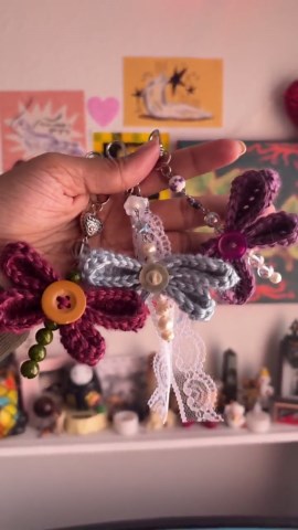 Crochet Dragonfly Keychain - Etsy