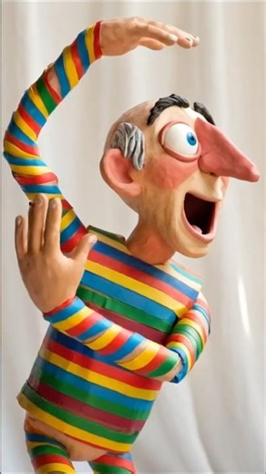 Handmade Clay Puppet Comes Alive 💃 #Shorts #aivideo #puppet