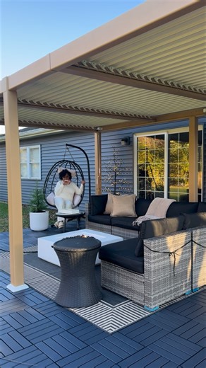 LaShana Diaz | DIY & Home Design on Instagram: "😊 My favorite DIY home makeover project of 2025 🙌🏽 I loved working with hubby on our patio transformation project ❤️ Would you like to see more projects with the both of us in 2026? I didn’t get to finish up everything I anticipated this year but I’m grateful for what I did accomplish! Thank you for your loving support and encouragement always🤗 xoxo 😘 ****C0mment PATIO for details! : : audio credits: 🎤🎵 @nikeemuze amazon finds | budget frien