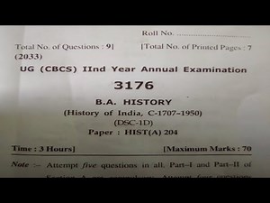 B.A 2nd year, History, HIST(A)204, question paper 2023. HPU