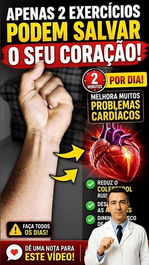 FAÇA ESTES 2 EXERCÍCIOS POR 2 MINUTOS E CUIDE DO SEU CORAÇÃO! ❤️ #saude #coracao #shorts #dicas