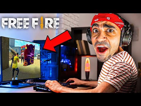 اقوى لاعب في فري فاير - اول مرة العب على الكمبيوتر 😍😱 - FREE FIRE