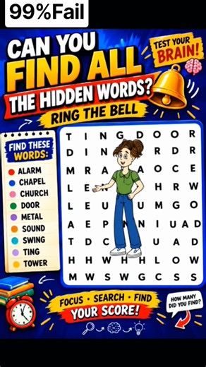 Can You Find All the Hidden Words? 🔔 Ring the Bell Word Search Challenge!#WordSearch