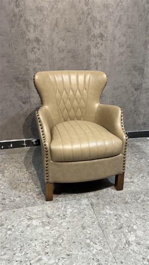 Luxury Wingback Leather Chair | Diamond Quilted Armchair | High-end Lounge & Hotel Seating