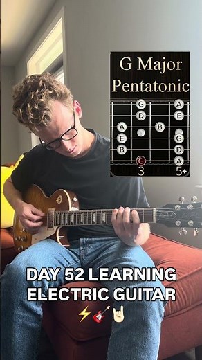 Day 52 Learning Electric Guitar ⚡️🎸🤘🏻G Major Pentatonic Scale