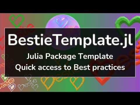 Julia package template focused on best practices