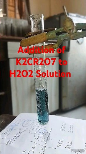 Chemical reaction // K2CR2O7 solution to H2O2 solution// #shorts #viral #experiment #reaction
