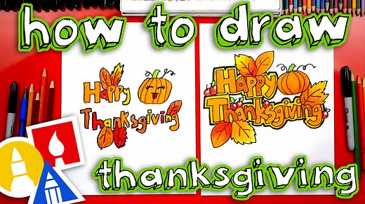 Learn how to draw Happy Thanksgiving in block letters! This is a fun project to make homemade cards with. | Art for Kids Hub