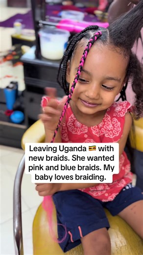 She loves braiding. These stylists are fast and careful: #kidssalon #braidinghair #afrohairstyles #kidshairstyles #kidsbraidstyles
