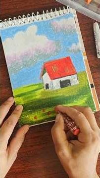 Easy landscape drawing for beginners || beautiful scenery step by step #shortsviral #shorts #art