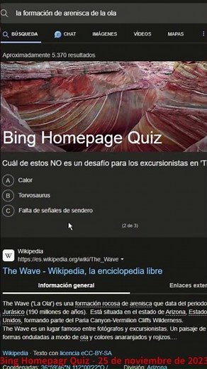 Bing Homepage Quiz - 25 de noviembre de 2023