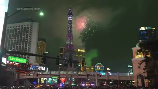 Las Vegas welcomes new year with spectacular fireworks show
