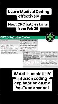 Learn to Code IV infusions #cpc #medicalcoding #cpcexam #ivinfusion #medicalcodingcertification