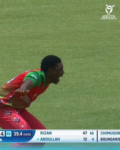 Shelton Mazvitorera's clinical anticipation at work as he pulls off a screamer 👌 #U19WorldCup broadcast details 👉 https://www.icc-cricket.com/tournaments/u19-cricket-worldcup-2026/news/broadcast-details-for-icc-u19-men-s-cricket-world-cup | ICC - International Cricket Council