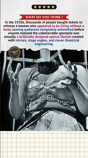 The Woman Who Had No Head ⁉️#history #illusion