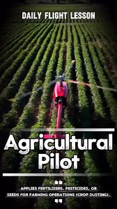 🚜✈️ Agricultural Pilot – Farming the Skies 🌾☁️ Also known as crop dusters, agricultural pilots are the unsung heroes of modern farming. From high above the fields, they apply fertilizers, pesticides, and seeds with pinpoint accuracy—boosting crop yields and protecting food supplies. Flying low and fast, these skilled aviators operate under intense conditions: unpredictable winds, tight turns, and close proximity to the ground. It’s not just flying—it’s precision agriculture at high speed. Thei