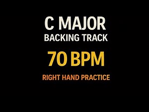 C Major Backing Track – 70 BPM | Right Hand Guitar Practice | Scale & Jam Track