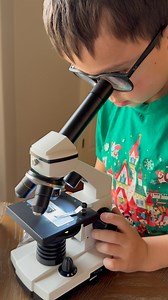Mini scientist in the making! Roman got this microscope for Christmas and he’s been loving it! 🔬👨‍🔬 | Defying Odds: Roman's Journey