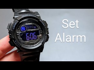 How to Set Alarm - Digital Sport Watch Honhx with 4 Buttons
