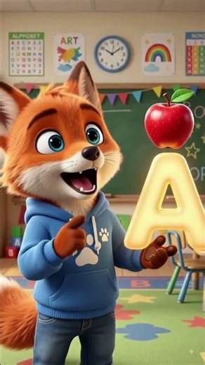 Baby Fox Learns ABC 🦊 | A & B for Kids | Fun Learning #Shorts