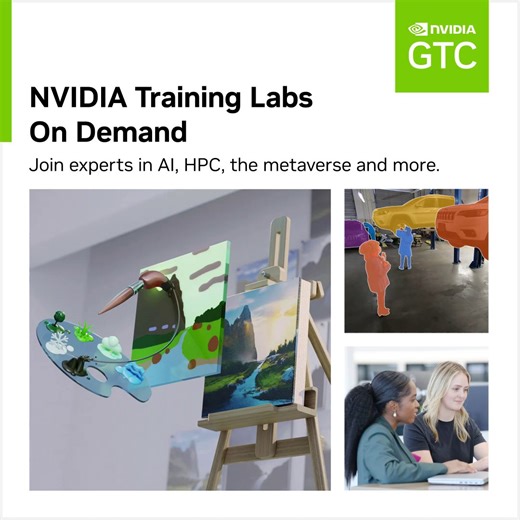 #GTC24 training labs are now available to watch on demand. Choose among 90 free #training videos on #generativeAI, graphics & simulation, accelerated computing, data science, and more. Watch now: https://nvda.ws/4cXcORk | NVIDIA AI