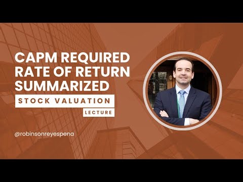 CAPM Required Rate of Return Calculations Summarized