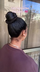 Easy Top Knot Bun Tutorial for Curly Hair