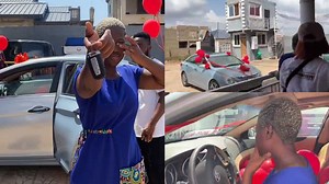 Tik Tok star Asantewaa's gifted brand new car after clocking 1m followers on app