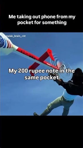 My 200 rupee note in the same pocket ...#relatable ...