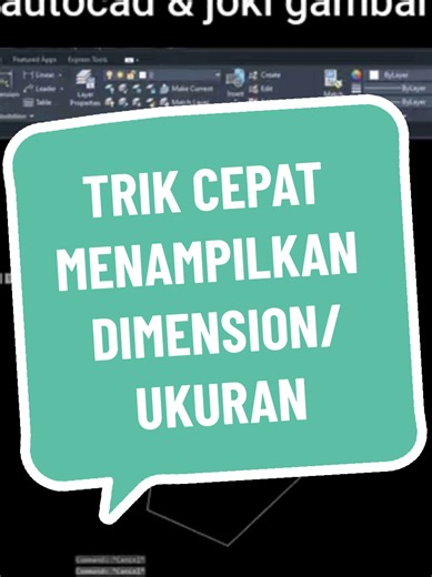 Trik cepat Cara menampilkan dimension di Autocad #autocadtutorial #autocad #fyp #virall #jokigambarteknik