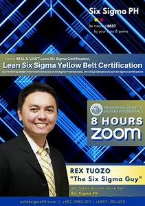 GAMIFIED Lean Six Sigma Yellow Belt Certification eWorkshop for Workplace Leaders (Wave 114) Experience the most practical and best-rated Lean Six Sigma training program designed by no less than "The Six Sigma Guy". Learn the fundamentals of Lean Six Sigma by playing an exciting, and lesson-filled game. ***Zoom Meeting 25FEB2022 (Friday), 10AM - 7PM P9,000.00 Early Worm Rate P11, 590.00 Regular Rate Register here: www.6sigmaph.com/yellowbelt.html | Six Sigma PH | Facebook