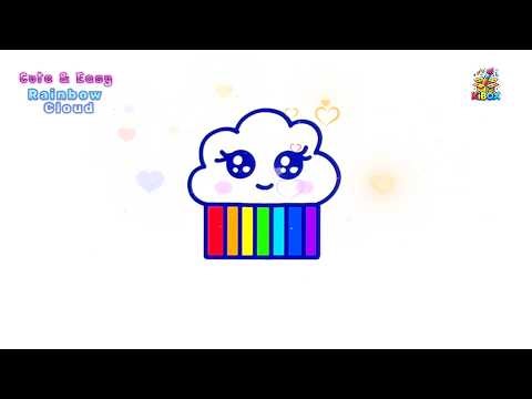 Drawing Rainbow Cloud 🌈☁️ | Super Easy Cute Digital Drawing