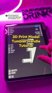 How to make a tumbler handle model for 3D printing #tumbler #3dprinting #3dmodeling