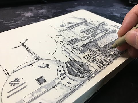 Inking Oblivion Apocalyptic Desert in Pen & Sketchbook