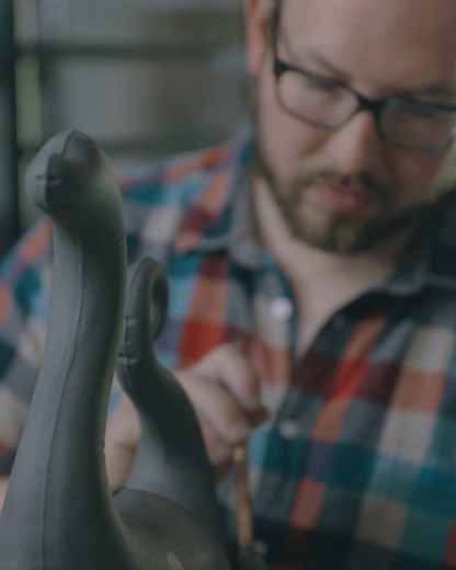 Meet Brett Kern. He makes ceramic dinosaurs and is one of our 2018 Emerging Artists at the Dollar Bank Three Rivers Arts Festival! Visit him in booth 59. | The Pittsburgh Cultural Trust