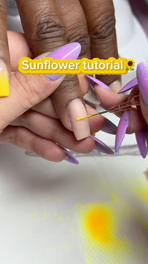I hope this sunflower tutorial helps #sunflowernails #nailtutorial #fallnails #sunflower #nailart | Ashley Kennon