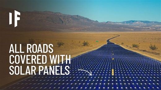 What might happen if all roads were covered with solar panels?